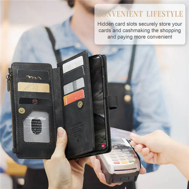CaseMe C30 Samsung Galaxy A57 Hoesje Pasjeshouder Book Case Zwart afbeelding 3