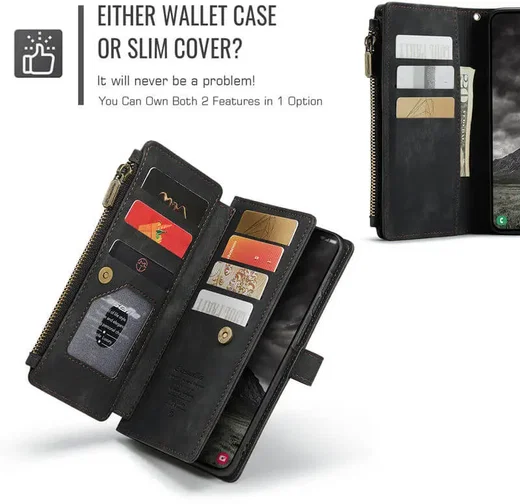 CaseMe C30 Samsung Galaxy A57 Hoesje Pasjeshouder Book Case Zwart afbeelding 5
