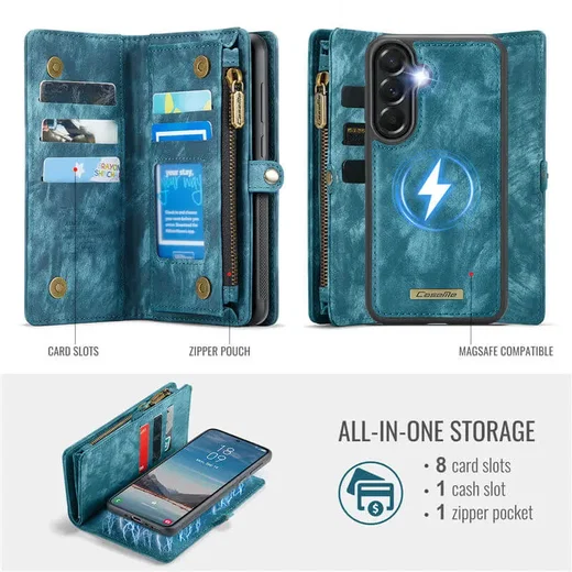 CaseMe 008 Samsung Galaxy A37 Hoesje 2-in-1 Book Case en Back Cover Blauw afbeelding 2