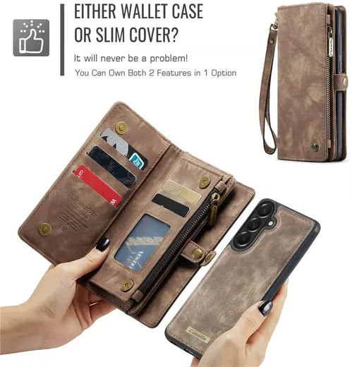 CaseMe 008 Samsung Galaxy A37 Hoesje 2-in-1 Book Case en Back Cover Bruin afbeelding 6