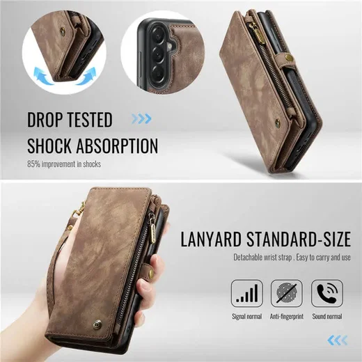 CaseMe 008 Samsung Galaxy A37 Hoesje 2-in-1 Book Case en Back Cover Bruin afbeelding 7