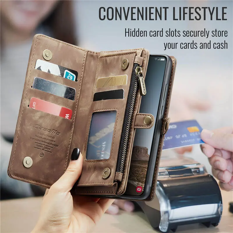 CaseMe 008 Samsung Galaxy A37 Hoesje 2-in-1 Book Case en Back Cover Bruin afbeelding 5