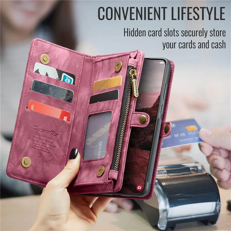 CaseMe 008 Samsung Galaxy A37 Hoesje 2-in-1 Book Case en Back Cover Rood afbeelding 3