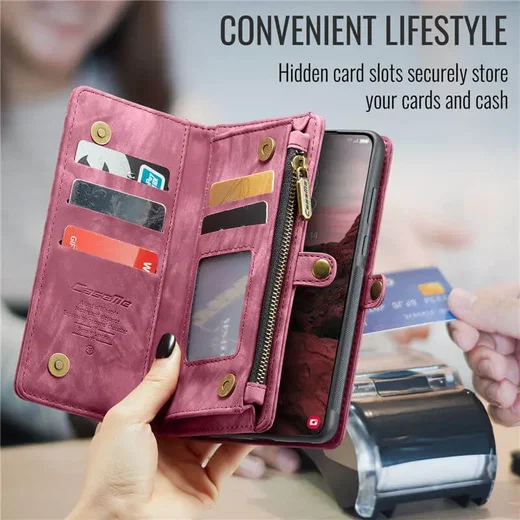 CaseMe 008 Samsung Galaxy A37 Hoesje 2-in-1 Book Case en Back Cover Rood afbeelding 3