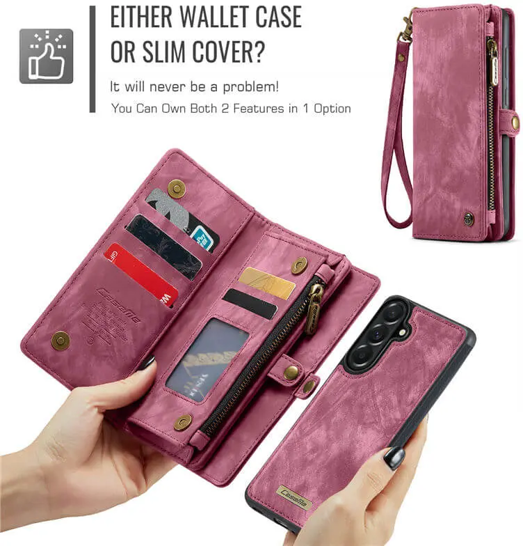 CaseMe 008 Samsung Galaxy A37 Hoesje 2-in-1 Book Case en Back Cover Rood afbeelding 5