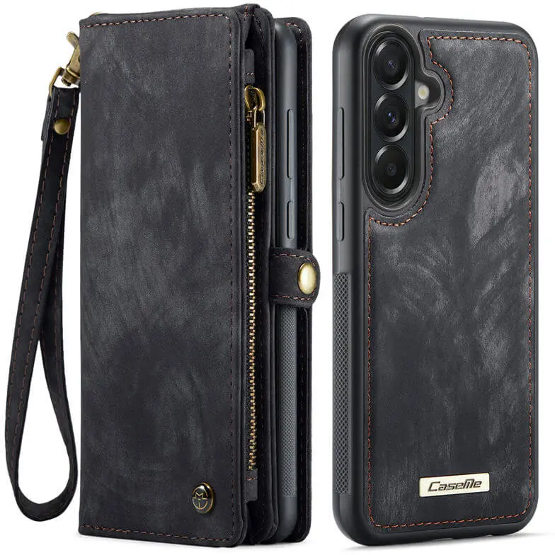 CaseMe 008 Samsung Galaxy A37 Hoesje 2-in-1 Book Case en Back Cover Zwart afbeelding 1
