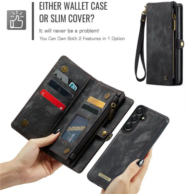 CaseMe 008 Samsung Galaxy A37 Hoesje 2-in-1 Book Case en Back Cover Zwart afbeelding 5
