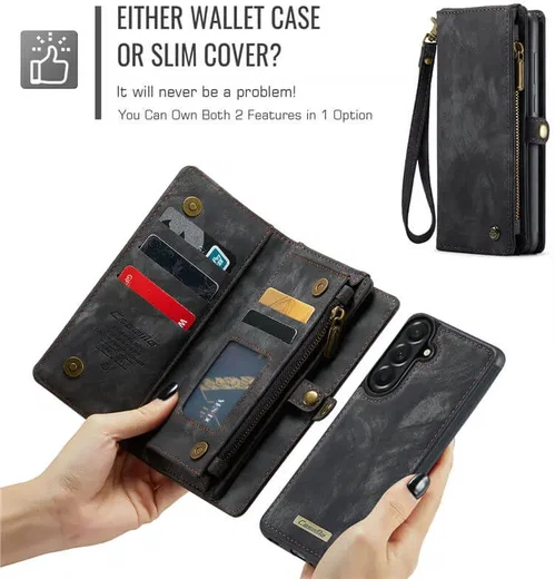 CaseMe 008 Samsung Galaxy A37 Hoesje 2-in-1 Book Case en Back Cover Zwart afbeelding 5