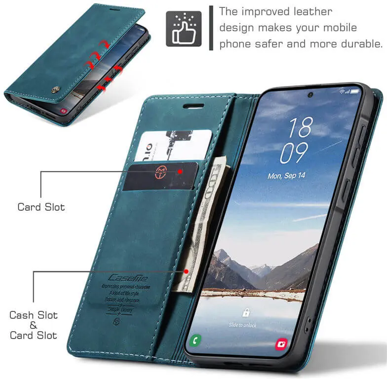 CaseMe 013 Samsung Galaxy A37 Hoesje Book Case met Standaard Blauw afbeelding 3