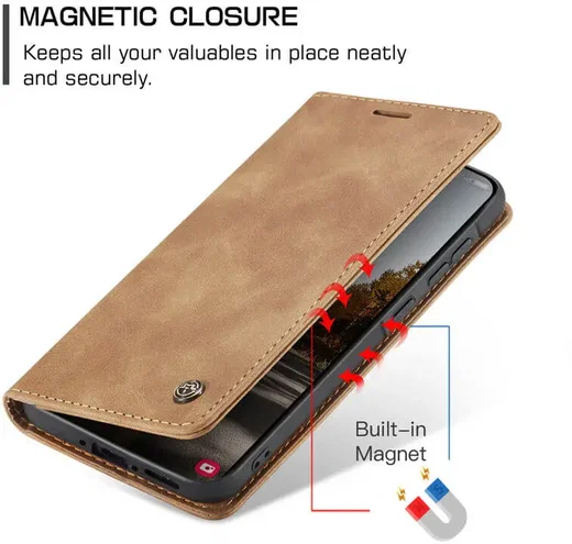 CaseMe 013 Samsung Galaxy A37 Hoesje Book Case met Standaard Bruin afbeelding 3