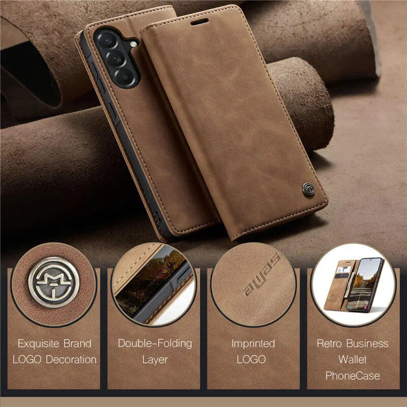 CaseMe 013 Samsung Galaxy A37 Hoesje Book Case met Standaard Bruin afbeelding 10