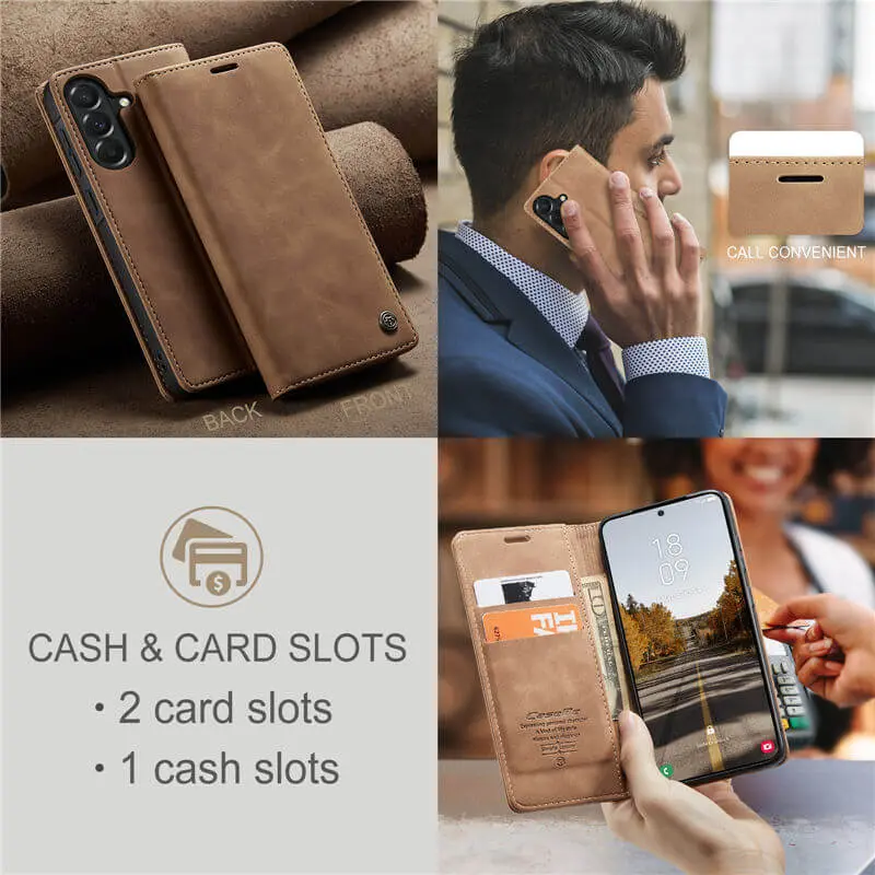 CaseMe 013 Samsung Galaxy A37 Hoesje Book Case met Standaard Bruin afbeelding 7