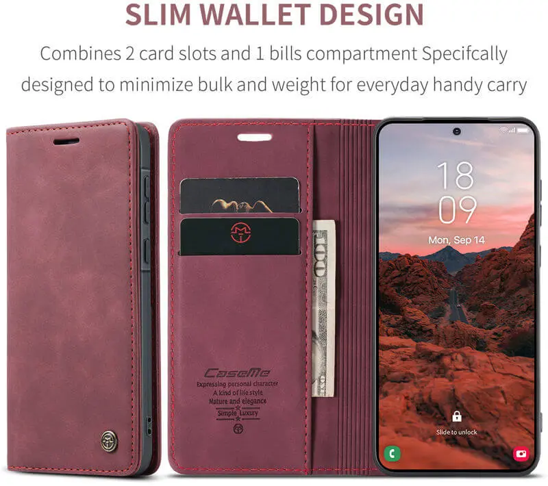 CaseMe 013 Samsung Galaxy A37 Hoesje Book Case met Standaard Rood afbeelding 2