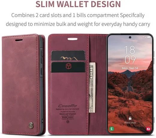 CaseMe 013 Samsung Galaxy A37 Hoesje Book Case met Standaard Rood afbeelding 2