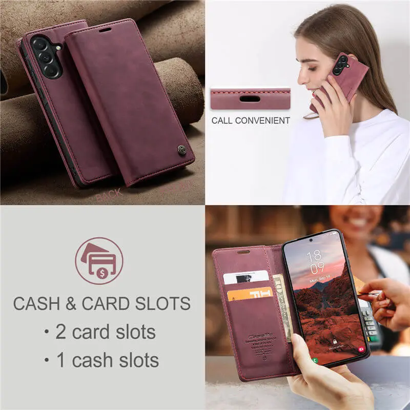 CaseMe 013 Samsung Galaxy A37 Hoesje Book Case met Standaard Rood afbeelding 7