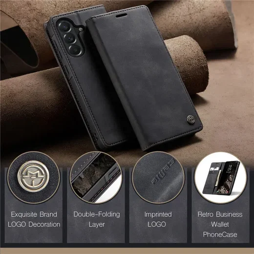 CaseMe 013 Samsung Galaxy A37 Hoesje Book Case met Standaard Zwart afbeelding 10