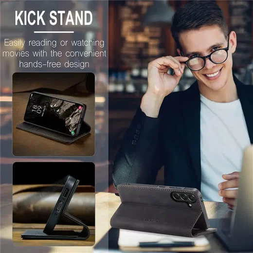 CaseMe 013 Samsung Galaxy A37 Hoesje Book Case met Standaard Zwart afbeelding 6