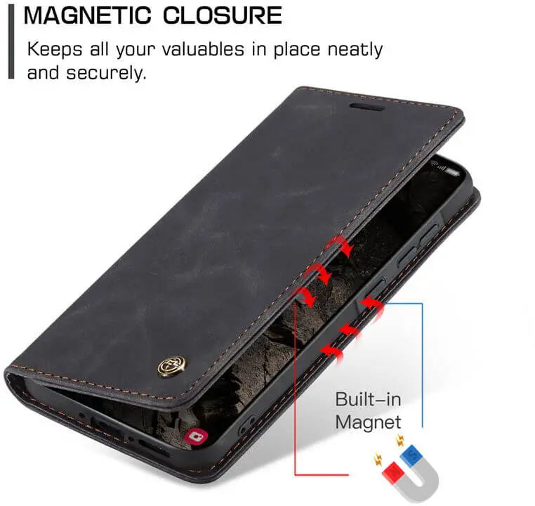CaseMe 013 Samsung Galaxy A37 Hoesje Book Case met Standaard Zwart afbeelding 2