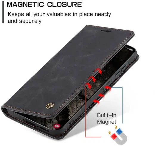 CaseMe 013 Samsung Galaxy A37 Hoesje Book Case met Standaard Zwart afbeelding 2