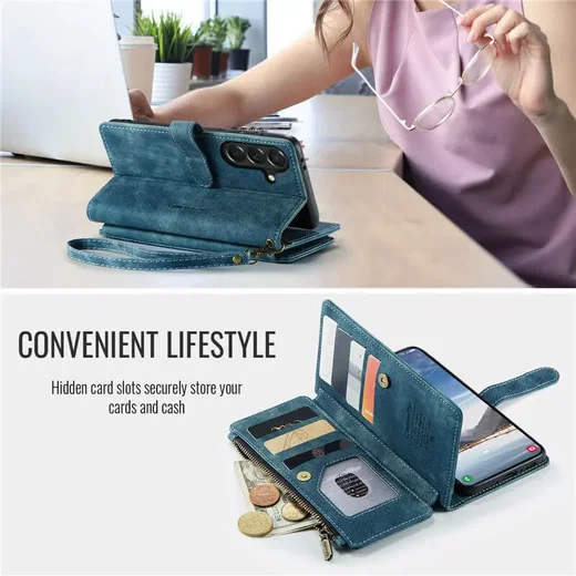 CaseMe C30 Samsung Galaxy A37 Hoesje Pasjeshouder Book Case Blauw afbeelding 4