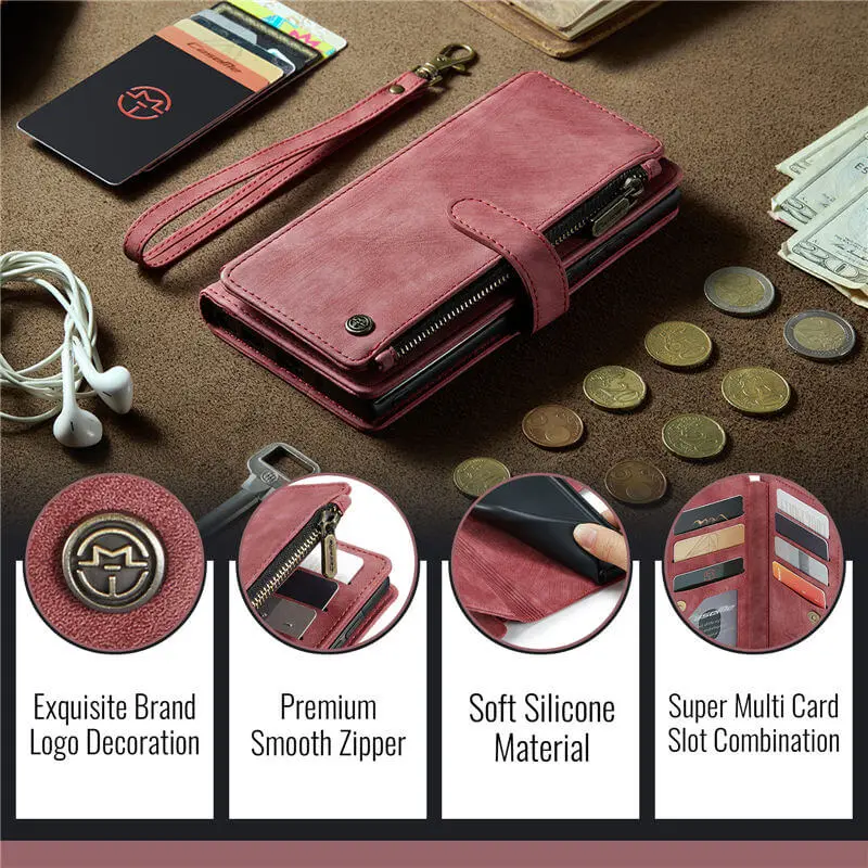 CaseMe C30 Samsung Galaxy A37 Hoesje Pasjeshouder Book Case Rood afbeelding 8
