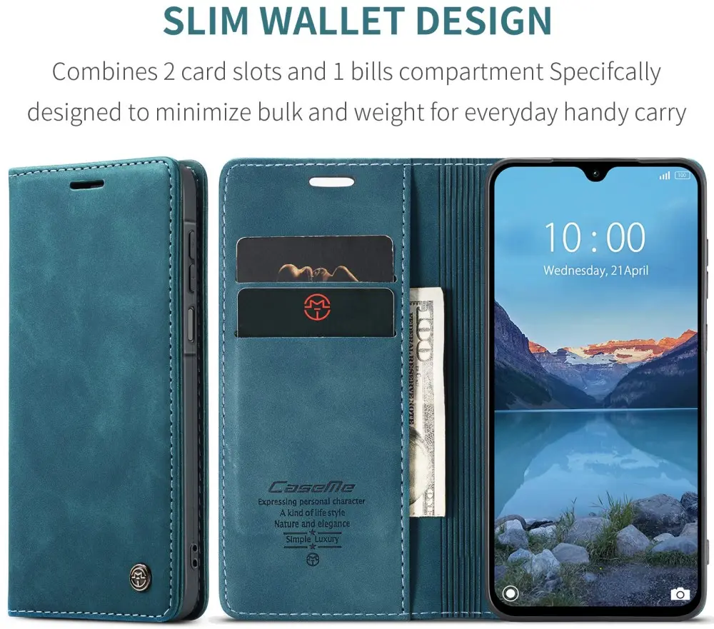 CaseMe 013 Samsung Galaxy A27 Hoesje Book Case met Standaard Blauw afbeelding 3