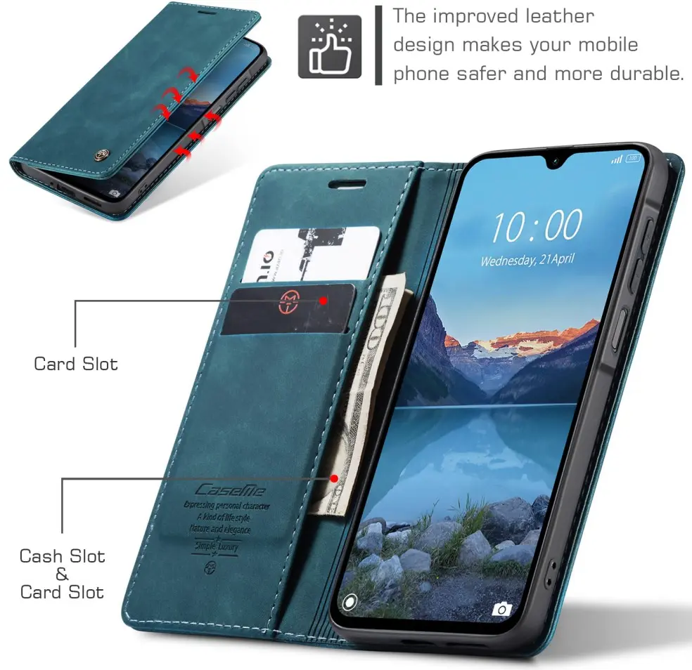 CaseMe 013 Samsung Galaxy A27 Hoesje Book Case met Standaard Blauw afbeelding 4