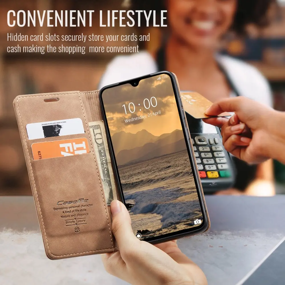 CaseMe 013 Samsung Galaxy A27 Hoesje Book Case met Standaard Bruin afbeelding 2