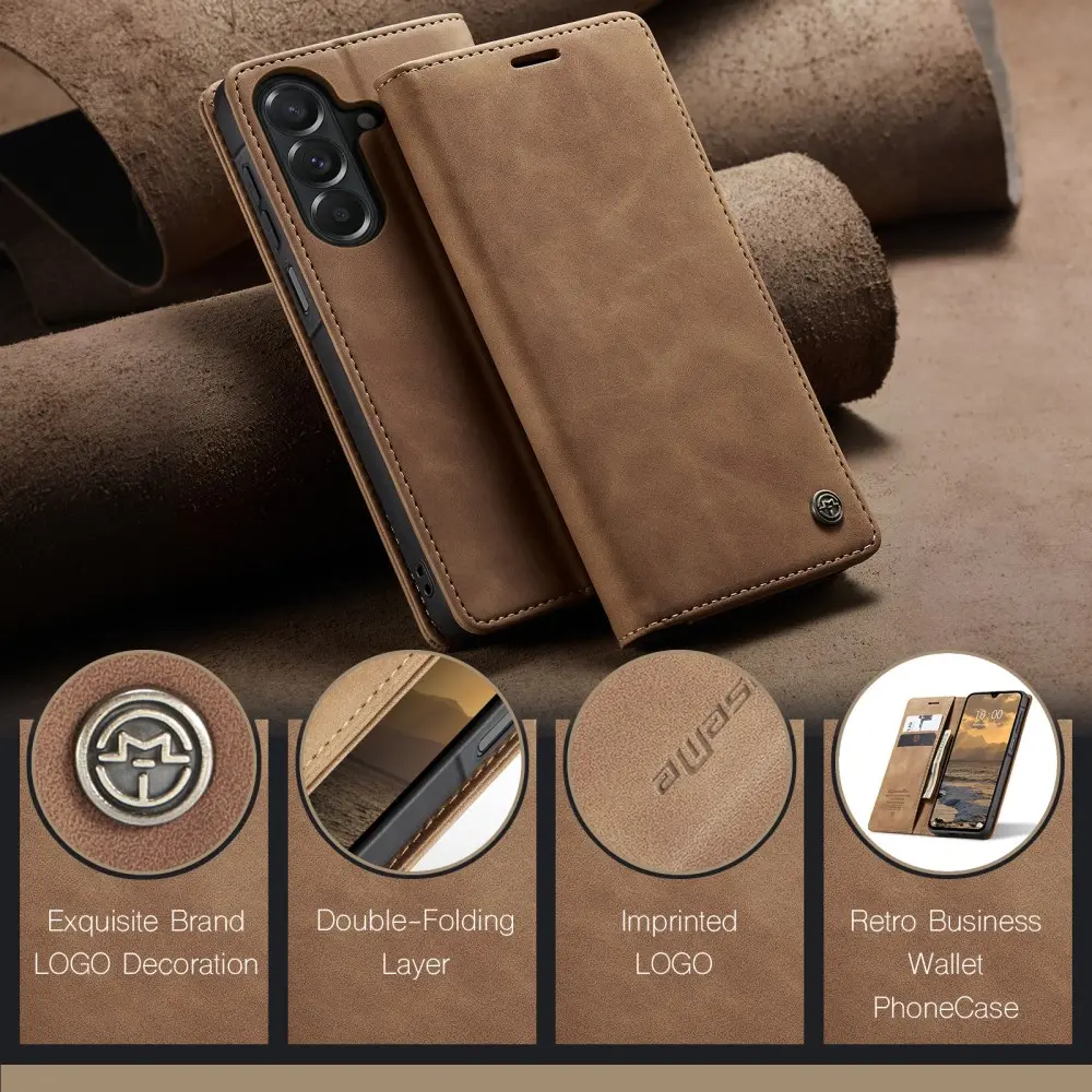 CaseMe 013 Samsung Galaxy A27 Hoesje Book Case met Standaard Bruin afbeelding 5