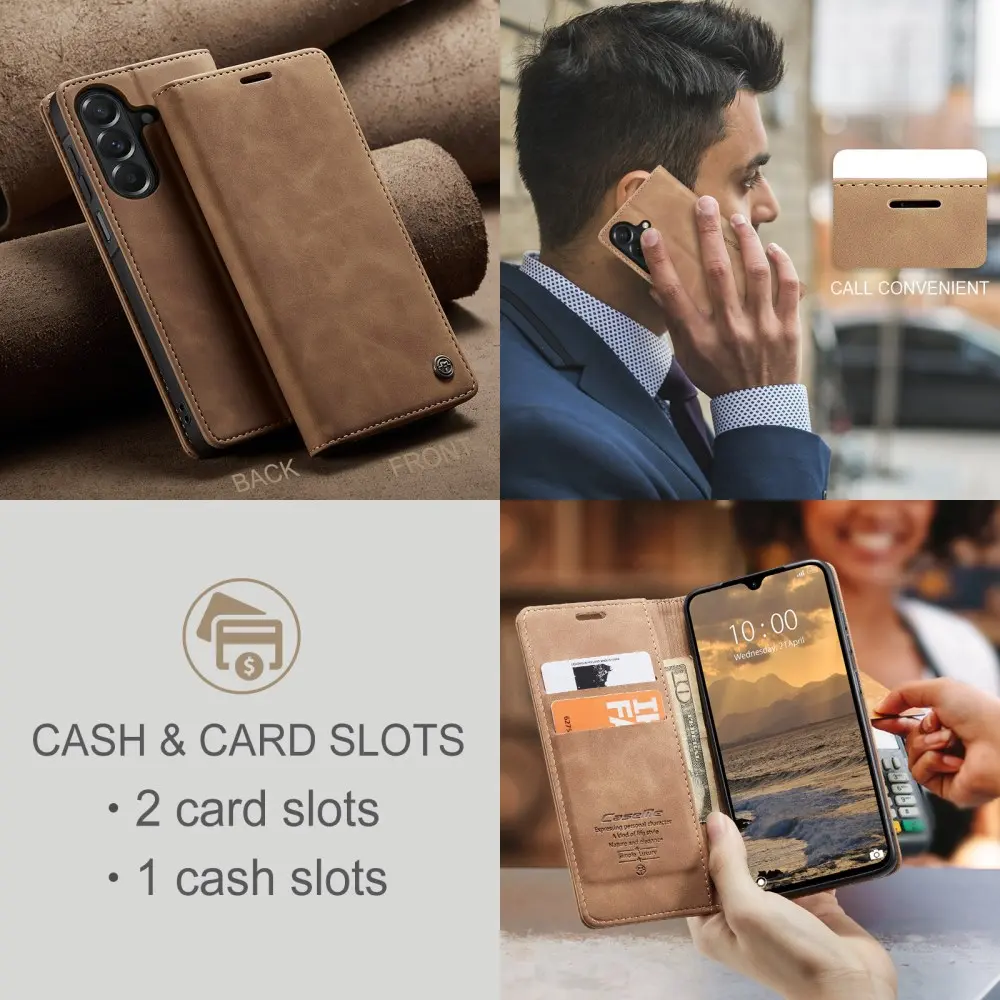 CaseMe 013 Samsung Galaxy A27 Hoesje Book Case met Standaard Bruin afbeelding 9