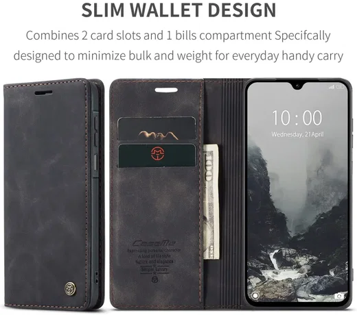 CaseMe 013 Samsung Galaxy A27 Hoesje Book Case met Standaard Zwart afbeelding 3