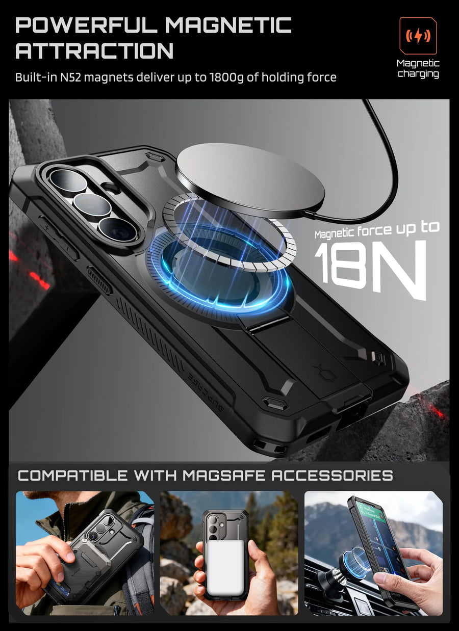 SUPCASE UB Mag Pro Samsung Galaxy S26 Hoesje MagSafe Stand Zwart afbeelding 4