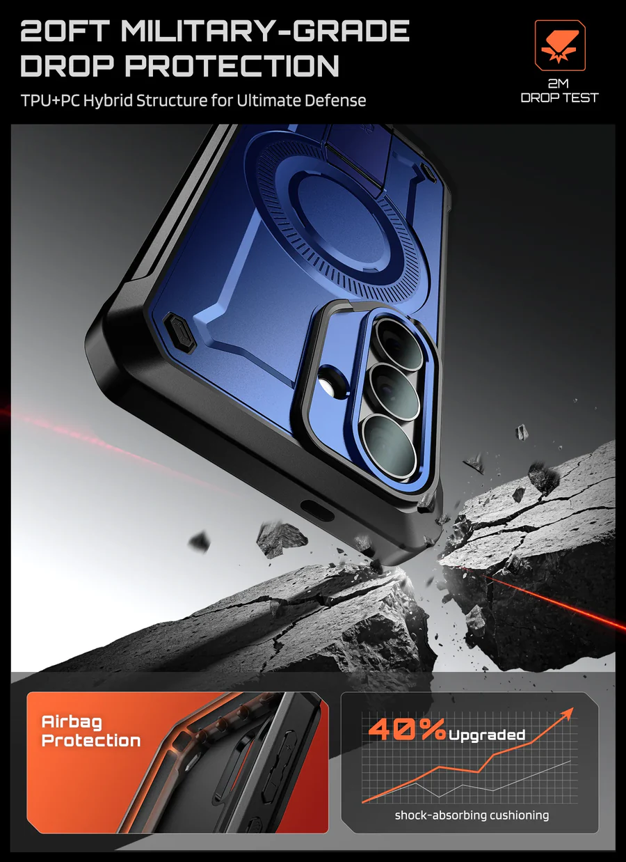 SUPCASE UB Mag Pro Samsung Galaxy S26 Hoesje MagSafe Stand Blauw afbeelding 6