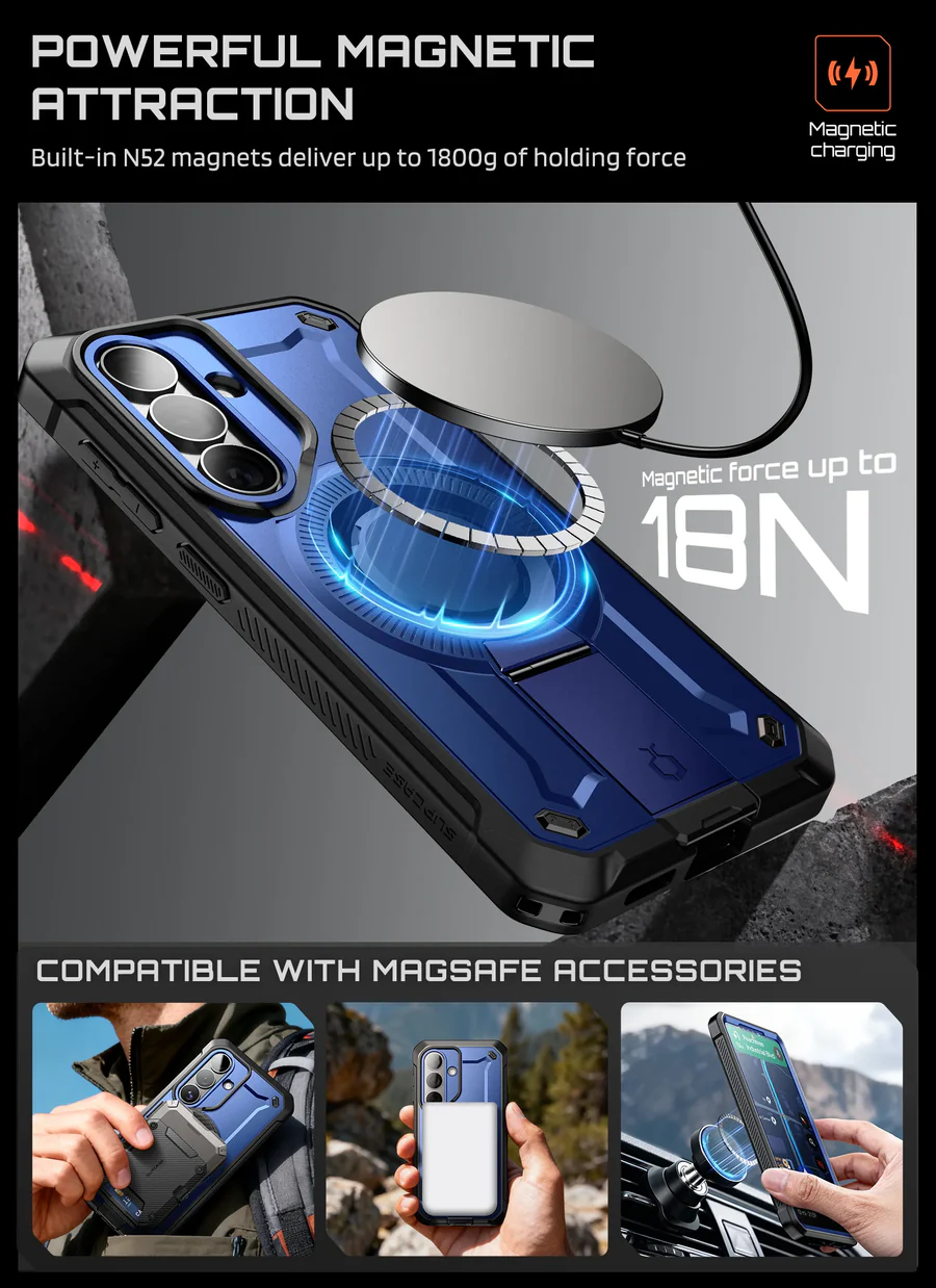 SUPCASE UB Mag Pro Samsung Galaxy S26 Hoesje MagSafe Stand Blauw afbeelding 7