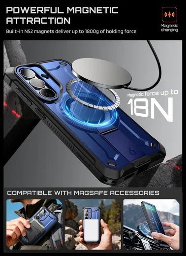 SUPCASE UB Mag Pro Samsung Galaxy S26 Hoesje MagSafe Stand Blauw afbeelding 7