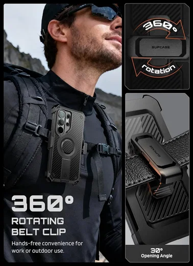 SUPCASE UB Mag Pro Samsung Galaxy S26 Ultra Hoesje MagSafe Stand Carbon afbeelding 2