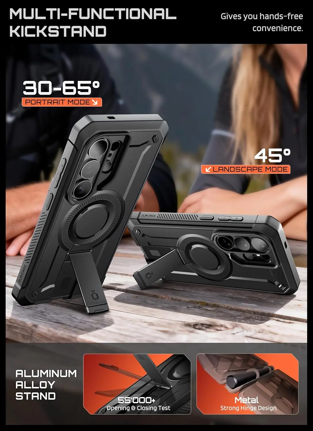 SUPCASE UB Mag Pro Samsung Galaxy S26 Ultra Hoesje MagSafe Stand Zwart afbeelding 8
