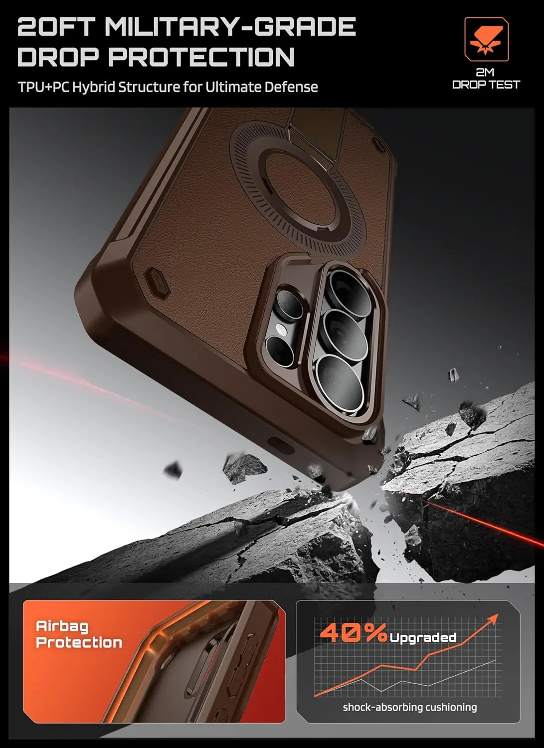 SUPCASE UB Mag Pro Samsung Galaxy S26 Ultra Hoesje MagSafe Stand Bruin afbeelding 2