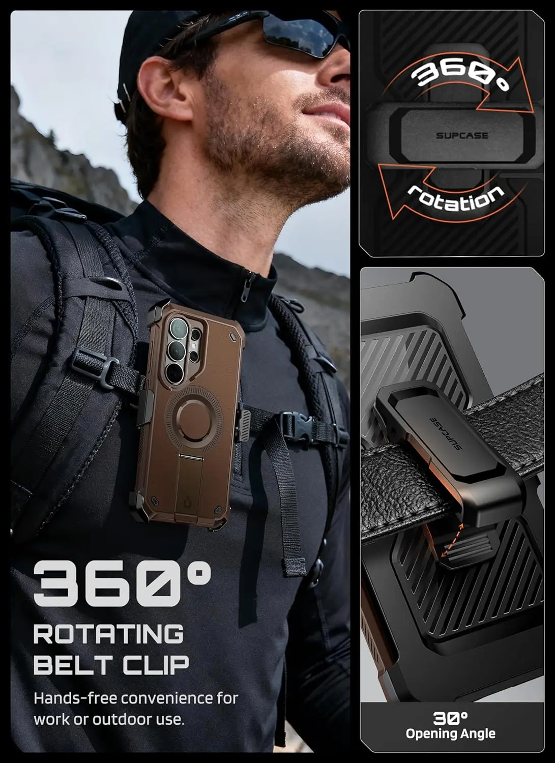 SUPCASE UB Mag Pro Samsung Galaxy S26 Ultra Hoesje MagSafe Stand Bruin afbeelding 3