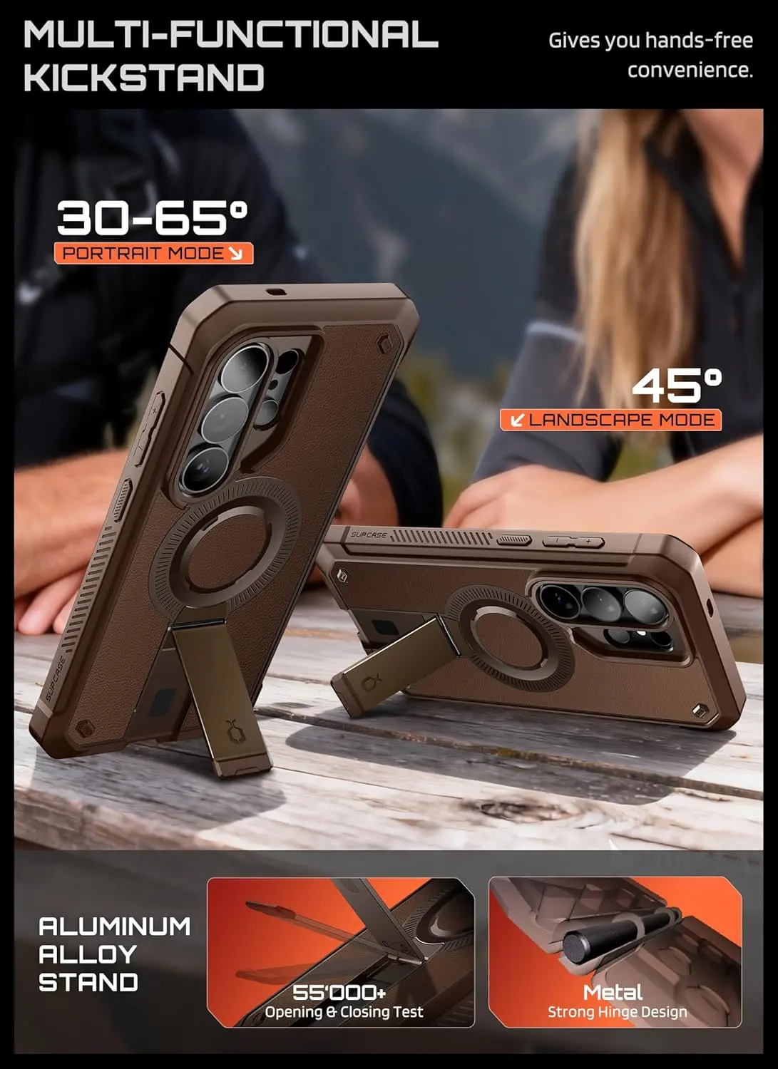 SUPCASE UB Mag Pro Samsung Galaxy S26 Ultra Hoesje MagSafe Stand Bruin afbeelding 6