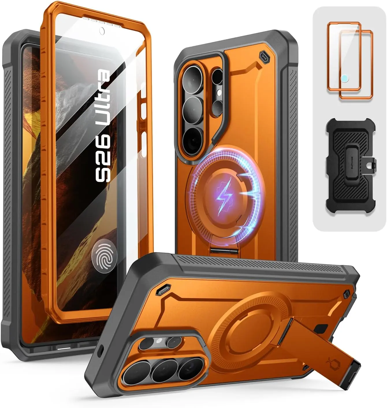 SUPCASE UB Mag Pro Samsung Galaxy S26 Ultra Hoesje MagSafe Stand Oranje afbeelding 1