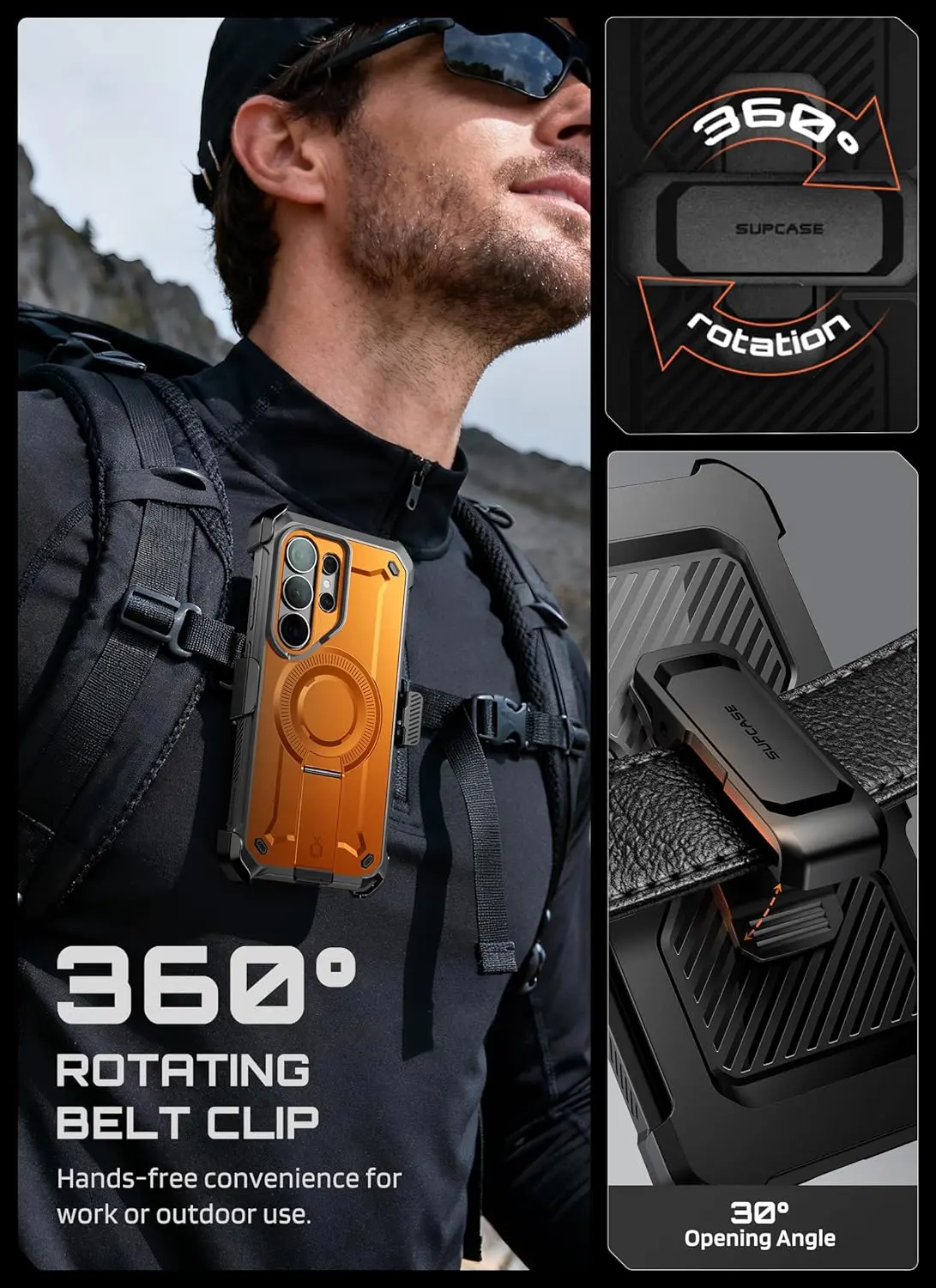 SUPCASE UB Mag Pro Samsung Galaxy S26 Ultra Hoesje MagSafe Stand Oranje afbeelding 2