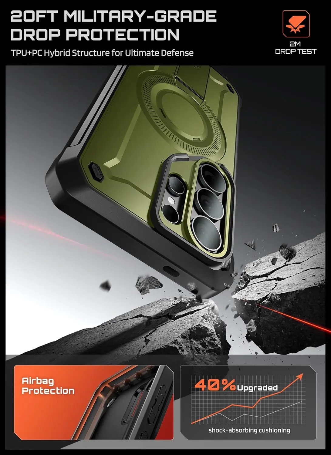 SUPCASE UB Mag Pro Samsung Galaxy S26 Ultra Hoesje MagSafe Stand Groen afbeelding 4