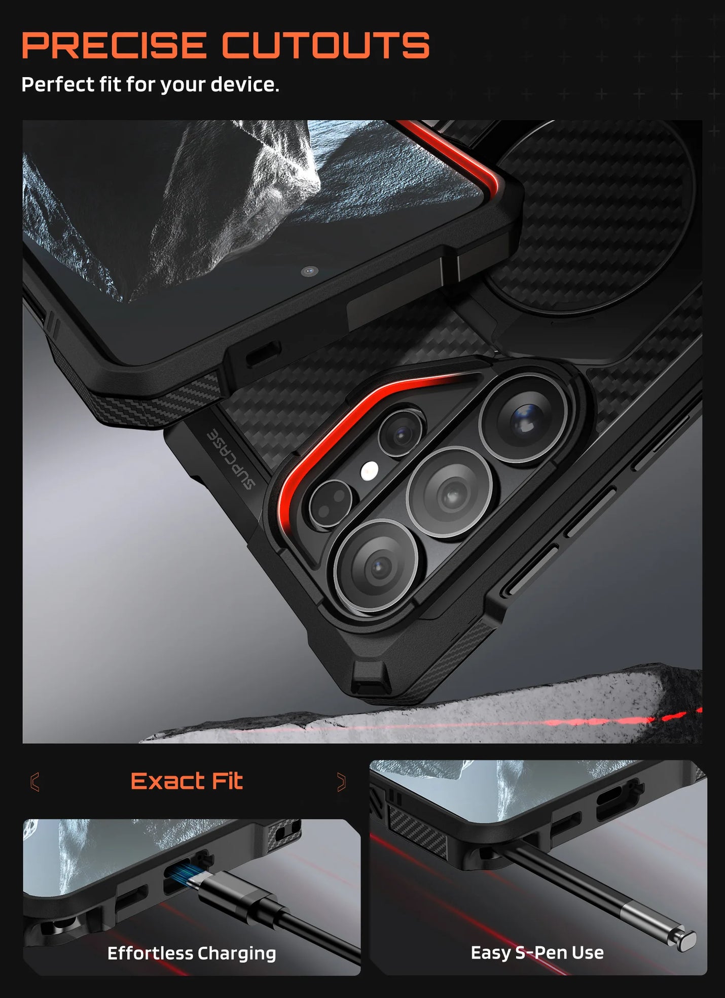 SUPCASE UB Grip Samsung Galaxy S26 Ultra Hoesje MagSafe Kickstand Carbon afbeelding 7