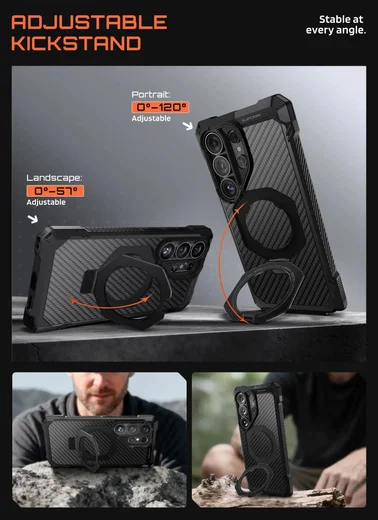 SUPCASE UB Grip Samsung Galaxy S26 Ultra Hoesje MagSafe Kickstand Carbon afbeelding 4