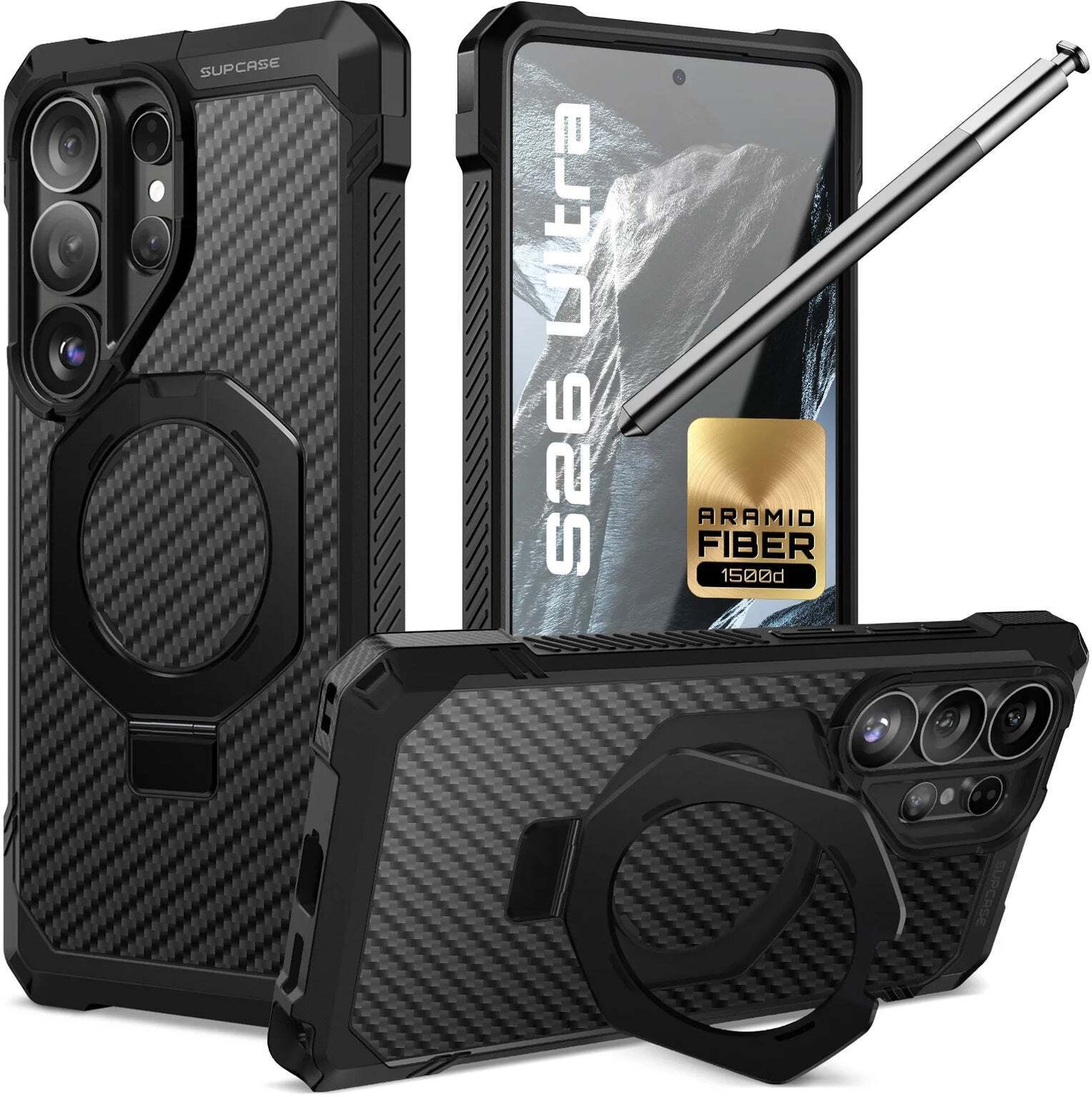 SUPCASE UB Grip Samsung Galaxy S26 Ultra Hoesje MagSafe Kickstand Carbon afbeelding 1
