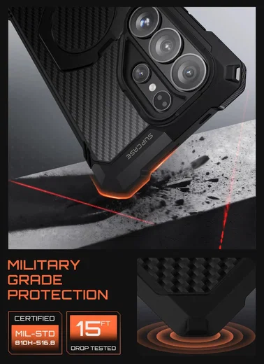 SUPCASE UB Grip Samsung Galaxy S26 Ultra Hoesje MagSafe Kickstand Carbon afbeelding 5