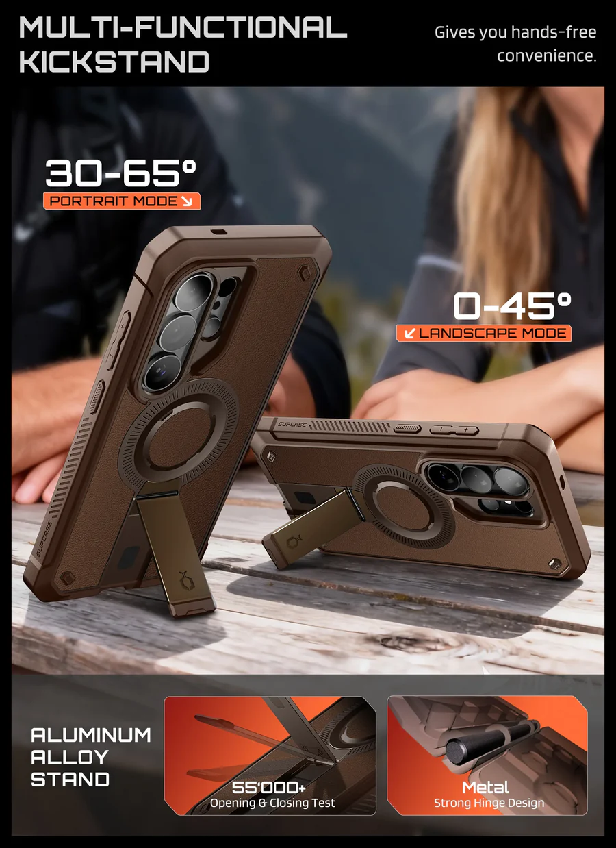 SUPCASE UB Grip Samsung Galaxy S26 Ultra Hoesje MagSafe Kickstand Bruin afbeelding 9