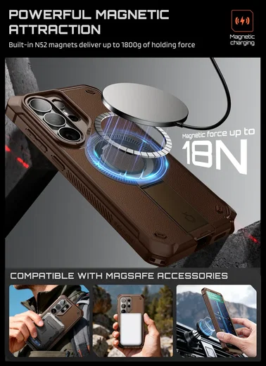 SUPCASE UB Grip Samsung Galaxy S26 Ultra Hoesje MagSafe Kickstand Bruin afbeelding 7