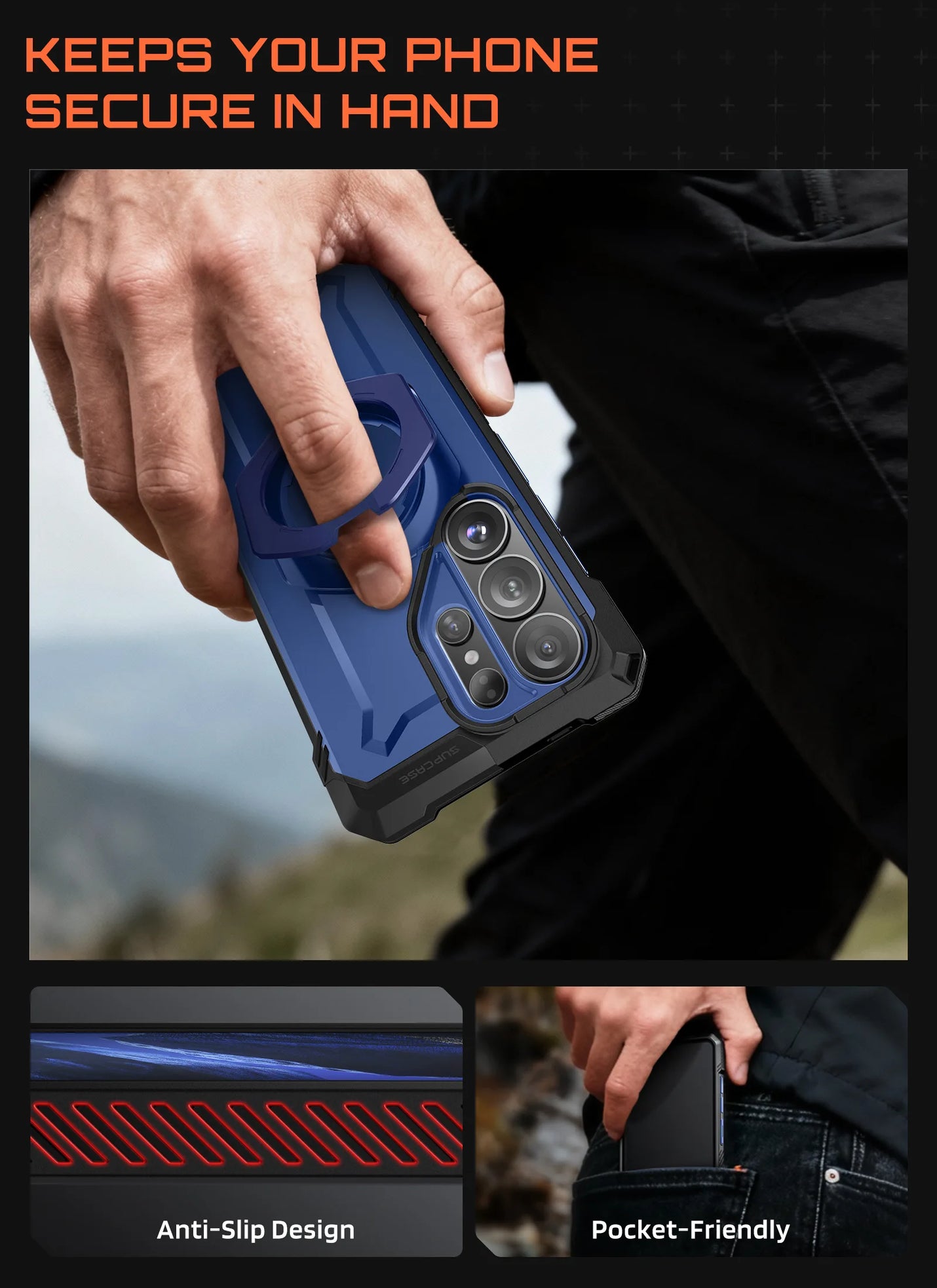 SUPCASE UB Grip Samsung Galaxy S26 Ultra Hoesje MagSafe Kickstand Blauw afbeelding 6